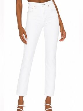 C Of H WHITE Denim Liya High Rise Relaxed Classic Fit Crop 90s Jeans